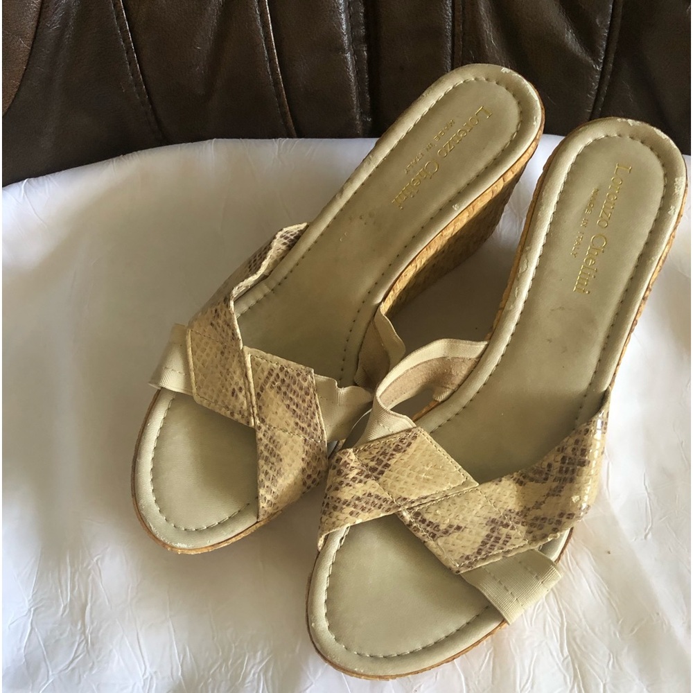 Lorenzo Chelini made in Italy slip on  wedge sandals, size 40